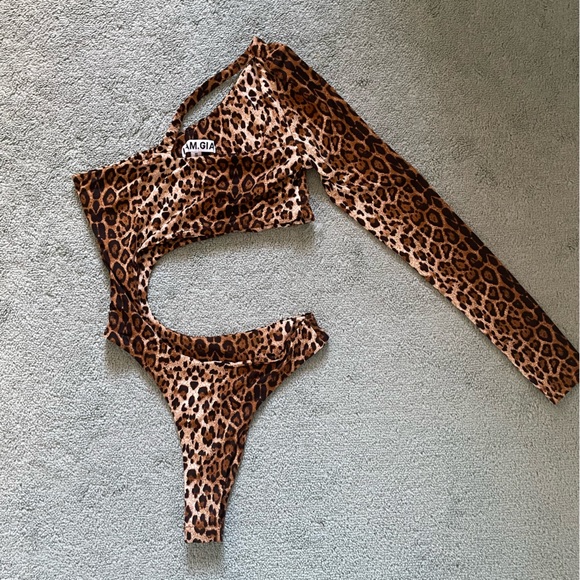 I.AM.GIA Jupiter Bodysuit Leopard Cheetah Print Cutout Sexy - S - Picture 3 of 4
